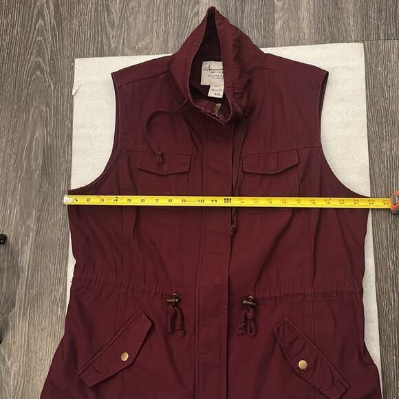 American Rag Cie 1984 Women's Maroon Sleeveless Utility Vest XXL Gorpcore Plus - Picture 5 of 8